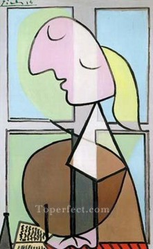  1932 Oil Painting - Buste de femme de profil 1932 Cubism